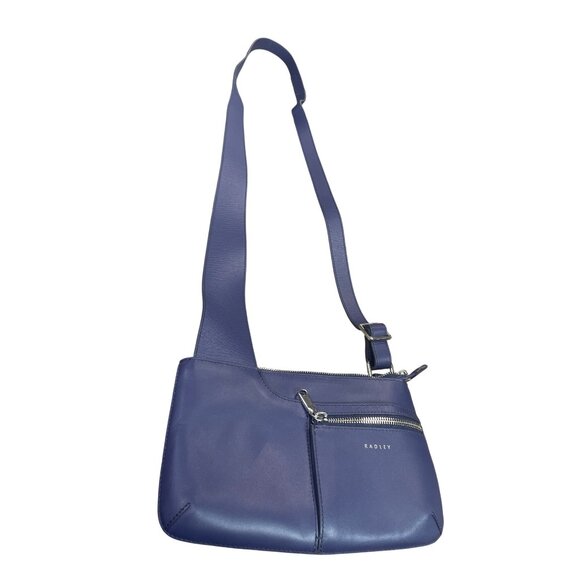 RADLEY LONDON Handbags - Radley London womans leather Navy Scottie Dog Logo Crossbody Med SKU 9552